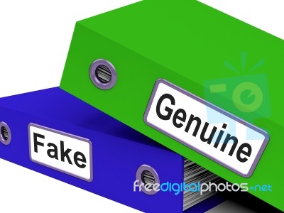 Genuine Fake Indicates Authentic Guaranteed And True Stock Image