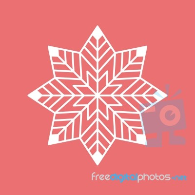 Geometric Snowflake Stock Image