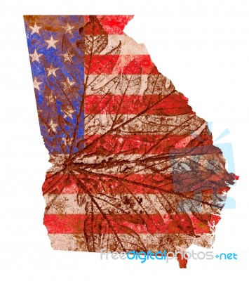 Georgia State Map Flag Pattern Stock Image