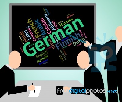 German Language Indicates Text International And Foreign Stock Image