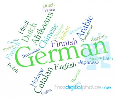 German Language Means Word Words And Text Stock Image