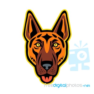 German Shepherd Dog Head Front Mascot Stock Image