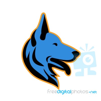 German Shepherd Dog Side Mascot Stock Image