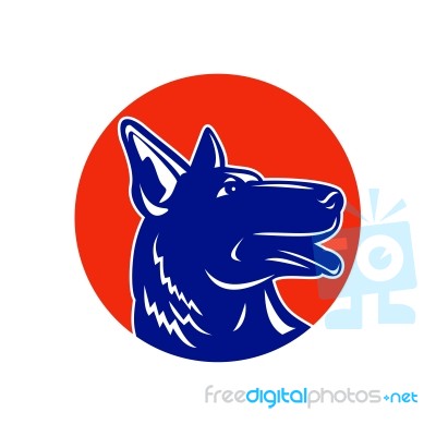 German Shepherd Silhouette Mascot Stock Image