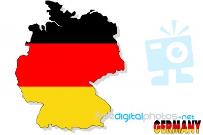 Germany Map Flag Stock Image