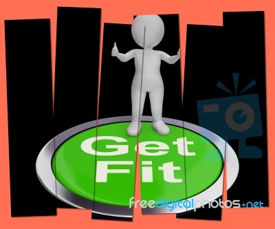 Get Fit Pressed Shows Exercise And Working Out Stock Image