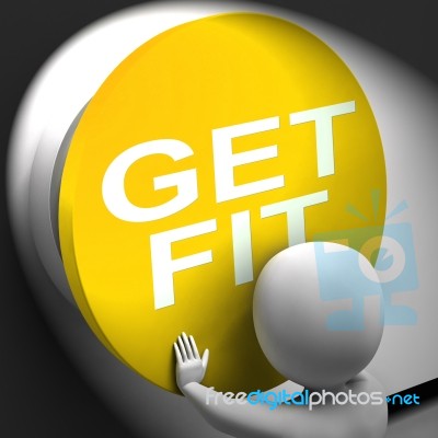 Get Fit Pressed Shows Physical And Aerobic Activity Stock Image