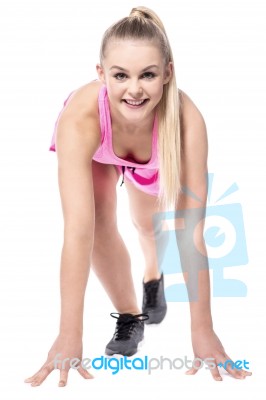 Get Set Go! Fitness Concept Stock Photo