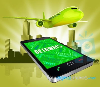 Getaways Online Indicates Web Site And Aeroplane 3d Rendering Stock Image