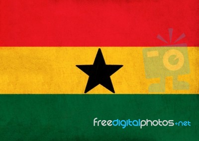 Ghana Flag Drawing ,grunge And Retro Flag Series Stock Image