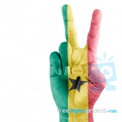 Ghana Flalg  On Hand Stock Photo