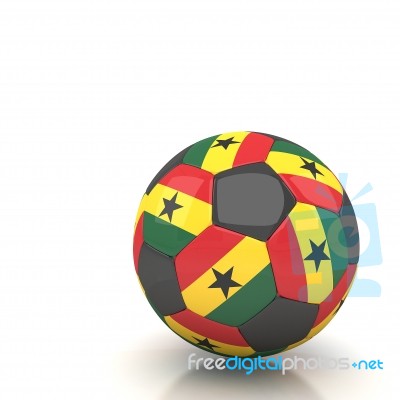 Ghana Soccer Ball Isolated White Background Stock Image