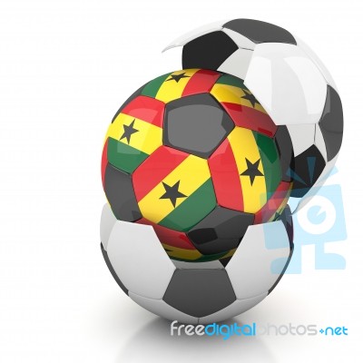 Ghana Soccer Ball Isolated White Background Stock Image