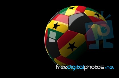 Ghana Soccer Ball Isolated White Background Stock Image