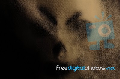 Ghost Mask In The Dark Stock Photo