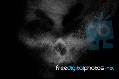 Ghost Mask With Dark Stock Photo