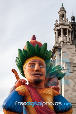 Giant Inflatable Figurines In The Procession At The Lord Mayor's… Stock Photo