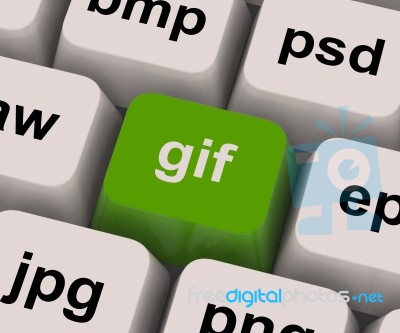 Gif Key Shows Image Format Stock Image
