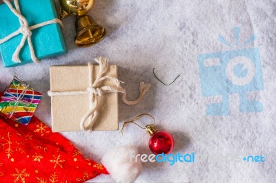 Gift And Christmas Decorations Stock Photo