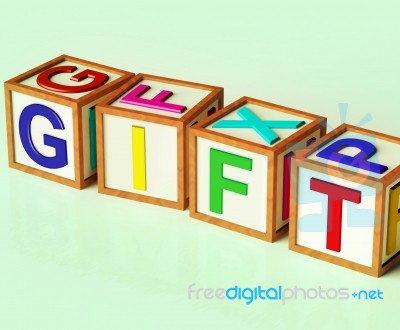 Gift Blocks Mean Giveaway Present Or Offer Stock Image