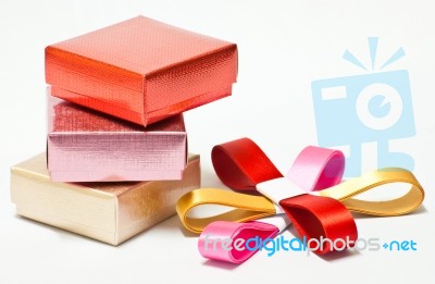 Gift Box And Ribbon Stock Photo