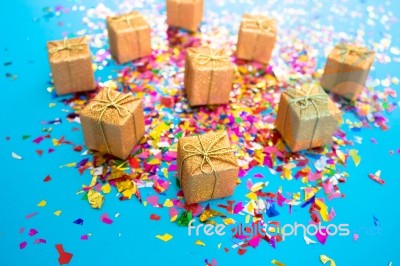 Gift Box Decoration For Seasonal Holidays Concept Background  Stock Photo