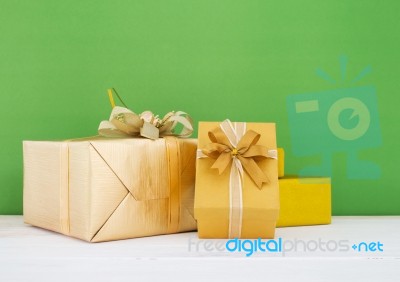 Gift Box Decoration For Seasonal Holidays Concept Background Stock Photo