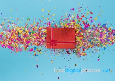 Gift Box Decoration For Seasonal Holidays Concept Background  Stock Photo