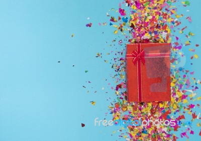 Gift Box Decoration For Seasonal Holidays Concept Background  Stock Photo