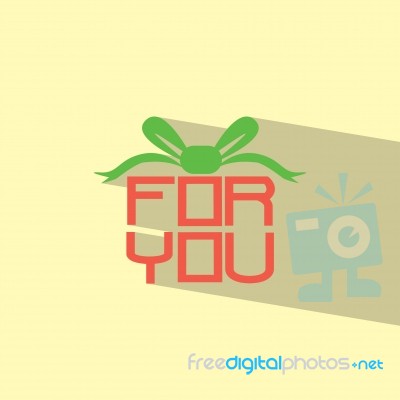 Gift Box Flat Icon   Illustration  Stock Image