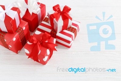 Gift Boxes Background Stock Photo