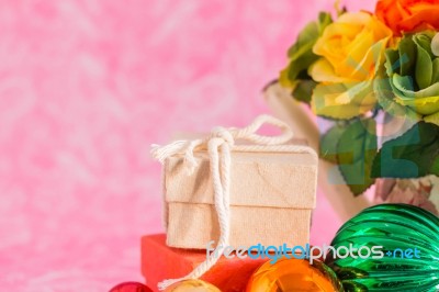 Gift Boxes On  Background Stock Photo