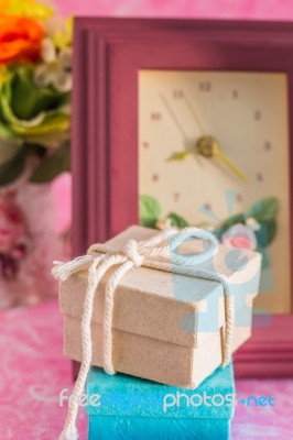 Gift Boxes On The Table Stock Photo