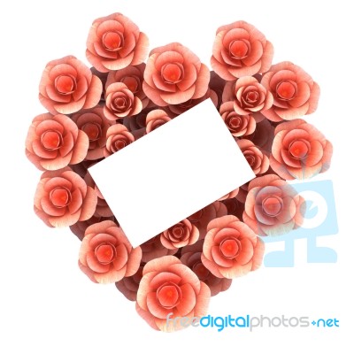 Gift Card Shows Heart Shape And Flora Stock Image