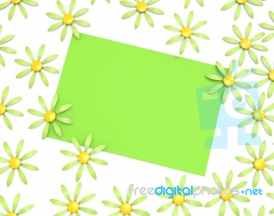 Gift Card Shows Text Space And Bouquet Stock Image