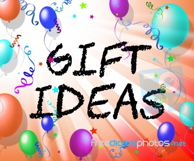 Gift Ideas Represents Giftbox Giving And Celebration Stock Image