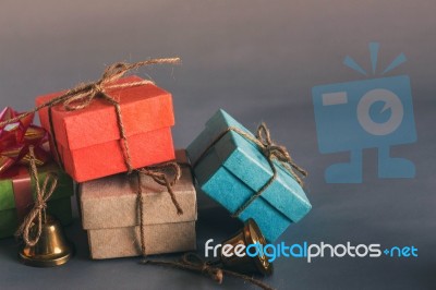 Gift On A Gray Background Stock Photo