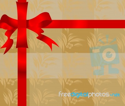 Gift Ribbon With Flower Style Pattern Stock Image