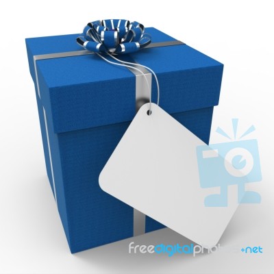 Gift Tag Indicates Empty Space And Blue Stock Image