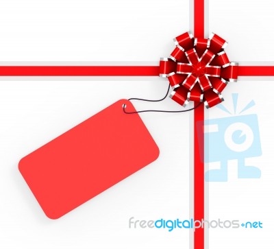 Gift Tag Means Text Space And Celebration Stock Image