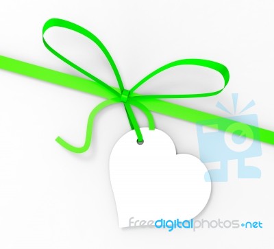 Gift Tag Shows Empty Space And Bow Stock Image