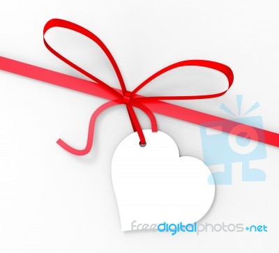 Gift Tag Shows Greeting Card And Blank Stock Image