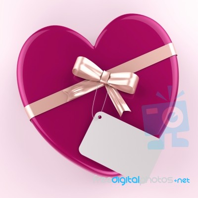 Gift Tag Shows Valentine Day And Card Stock Image