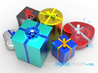 Giftbox Giftboxes Represents Gift-box Giving And Surprise Stock Image