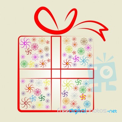 Giftbox Gifts Shows Occasion Surprise And Wrapped Stock Image