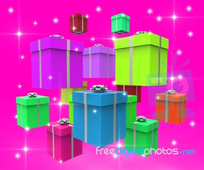 Giftboxes Celebration Represents Parties Party And Package Stock Image