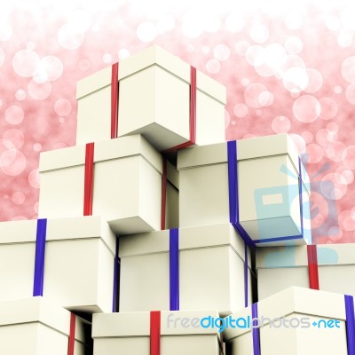 Giftboxes With Bokeh Backdrop Stock Image