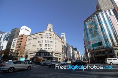 Ginza, Japan - Nov 26  Ginza Crossroad Taken On November 6, 201 Stock Photo