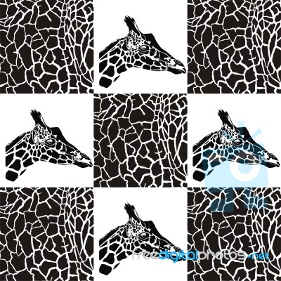 Giraffe Patterns For Textiles And Wallpaper Stock Image