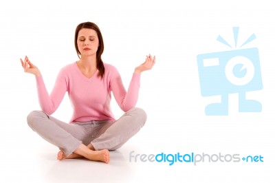 Girl Doing Yoga Stock Photo